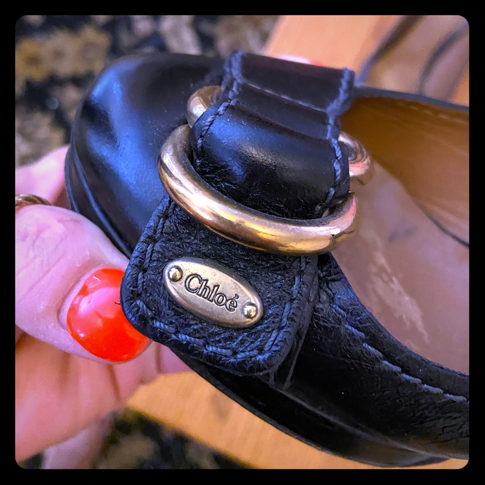Chloe Black Heel  Pumps Shoes SZ 38 8 7.5